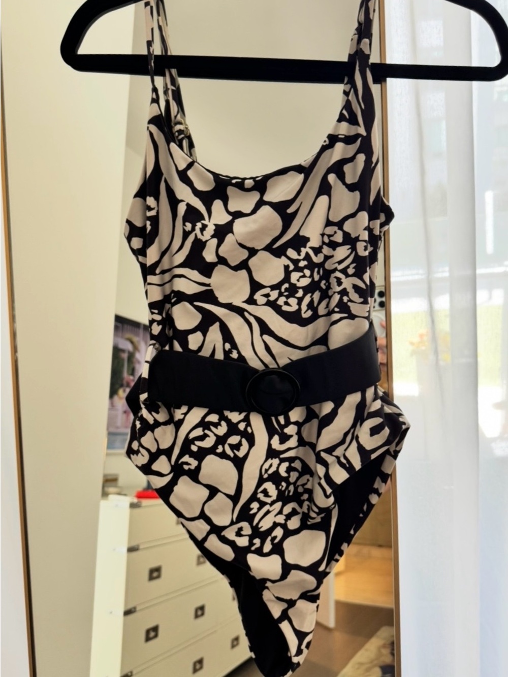 Beach Riot Black and White Animal Print One-Piece Swimsuit